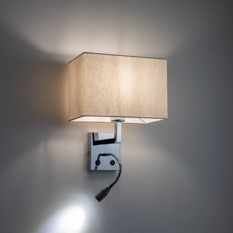HOTEL MOOD LED 11785 Nowodvorski Lighting Lampa ścienna kinkiet regulowany z włącznikiem Kremowy Chrom Inspiracje Premium