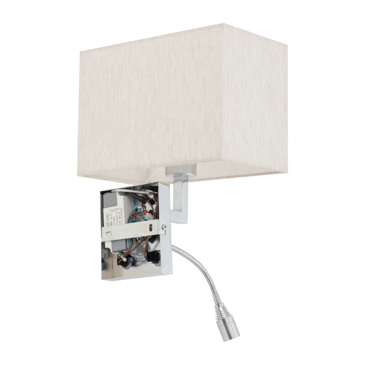HOTEL MOOD LED 11785 Nowodvorski Lighting Lampa ścienna kinkiet regulowany z włącznikiem Kremowy Chrom Inspiracje Premium