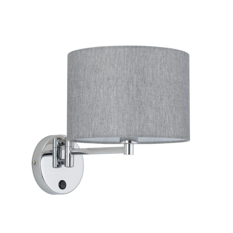 HOTEL MOOD 11788 Nowodvorski Lighting Lampa ścienna kinkiet regulowany z włącznikiem Szary Chrom Inspiracje Premium