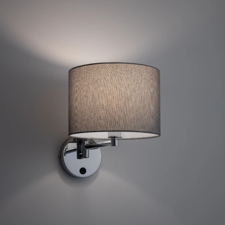 HOTEL MOOD 11788 Nowodvorski Lighting Lampa ścienna kinkiet regulowany z włącznikiem Szary Chrom Inspiracje Premium