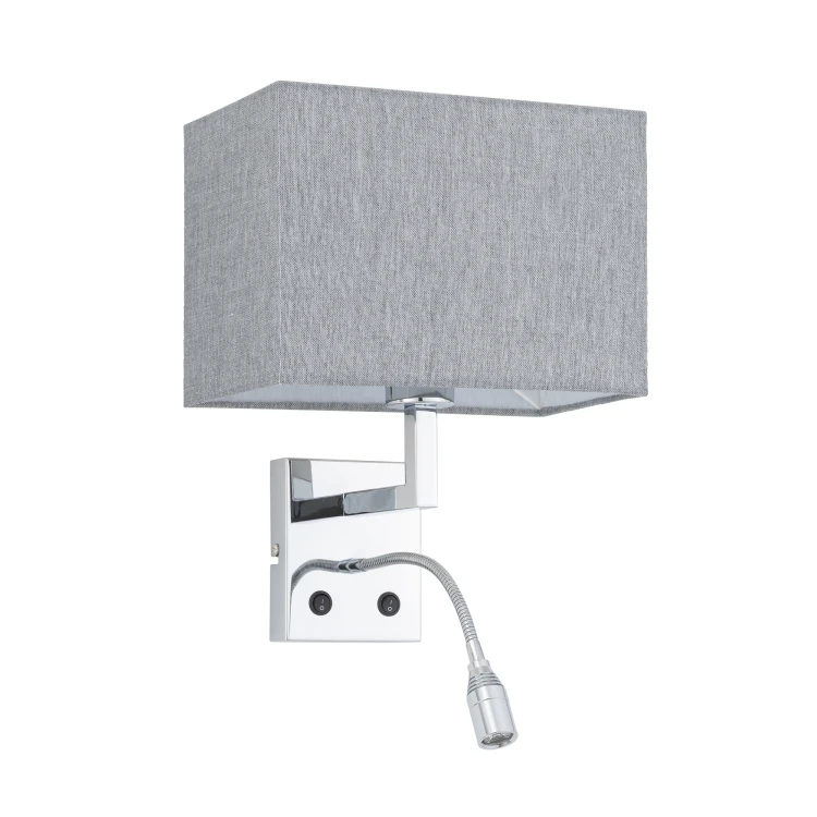 HOTEL MOOD LED 11793 Nowodvorski Lighting Lampa ścienna kinkiet regulowany z włącznikiem Szary Chrom Inspiracje Premium