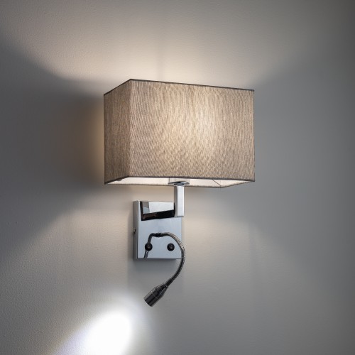 HOTEL MOOD LED 11793 Nowodvorski Lighting Lampa ścienna kinkiet regulowany z włącznikiem Szary Chrom Inspiracje Premium