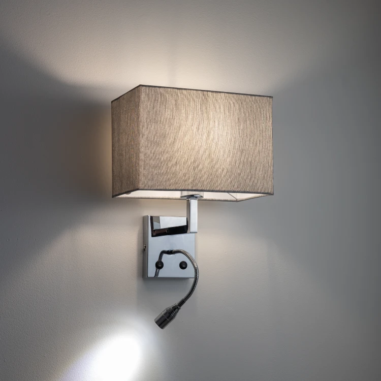 HOTEL MOOD LED 11793 Nowodvorski Lighting Lampa ścienna kinkiet regulowany z włącznikiem Szary Chrom Inspiracje Premium