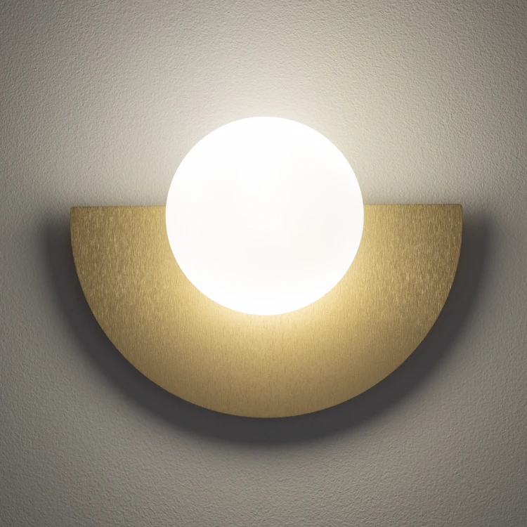 SATURN S 12598 Nowodvorski Lighting Lampa ścienna kinkiet Szczotkowane złoto Biały Inspiracje Premium