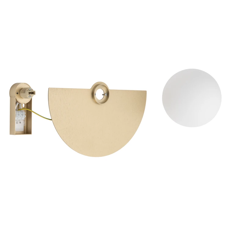 SATURN S 12598 Nowodvorski Lighting Lampa ścienna kinkiet Szczotkowane złoto Biały Inspiracje Premium