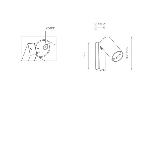 MONO 12533 Nowodvorski Lighting Lampa ścienna kinkiet regulowany z włącznikiem Beżowy Czarny Inspiracje Premium