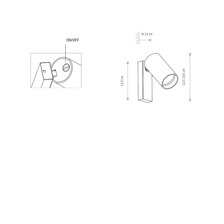 MONO 12533 Nowodvorski Lighting Lampa ścienna kinkiet regulowany z włącznikiem Beżowy Czarny Inspiracje Premium