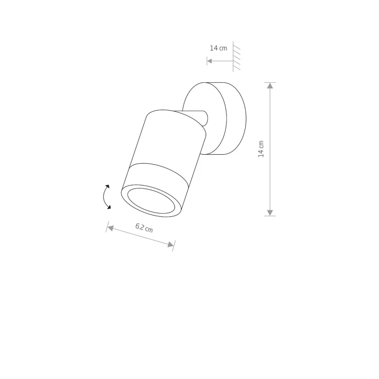 BLOX 12523 Nowodvorski Lighting Lampa ścienna kinkiet regulowany Grafitowy Inspiracje Premium