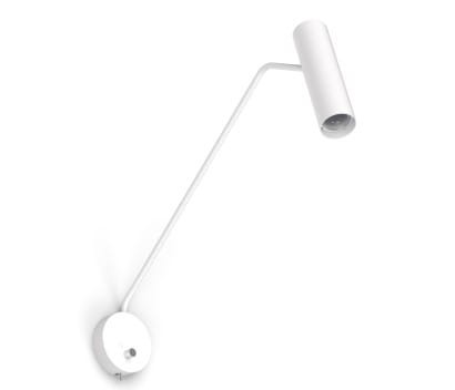 Lampa ścienna z włącznikiem kinkiet Industrialna Loft EYE SUPER WHITE I kinkiet 6487 NOWODVORSKI Lighting GU10 nowoczesna oświetleniowa metalowa biała biały do sypialni nad łóżko regulowana Inspiracje Premium