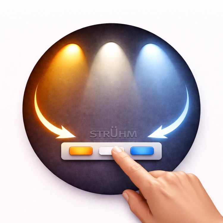 Lampa ścienna łazienkowa nad lustro SMD LED ANITA LED 8W CHROME CCT (ANKA) 00015 Struhm Ideus IP44 40cm zmienna barwa światła nowoczesna oprawa oświetleniowa kinkiet łazienkowy do łazienki z włącznikiem chrom