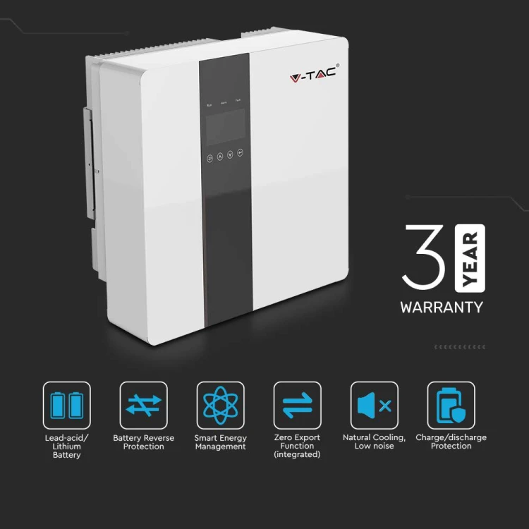 1-fazowy Inwerter Hybrydowy VT-66036103 ON-GRID / OFF-GRID o mocy 3,6kW 3 LATA GWARANCJI IP65 11374 V-TAC