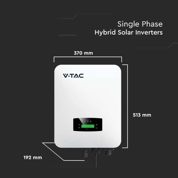 1-fazowy Inwerter Hybrydowy VT-6607106 ON-GRID / OFF-GRID o mocy 6kW 5 LAT GWARANCJI IP65 11514 V-TAC