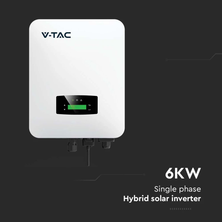1-fazowy Inwerter Hybrydowy VT-6607106 ON-GRID / OFF-GRID o mocy 6kW 5 LAT GWARANCJI IP65 11514 V-TAC