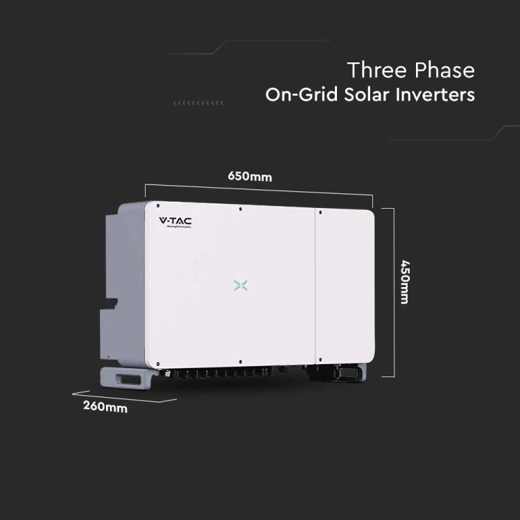 3-fazowy Inwerter VT-6607100 ON-GRID o mocy 100kW 10 LAT GWARANCJI IP66 Zabezpieczenia DC / AC Typu II SPD 11520 V-TAC