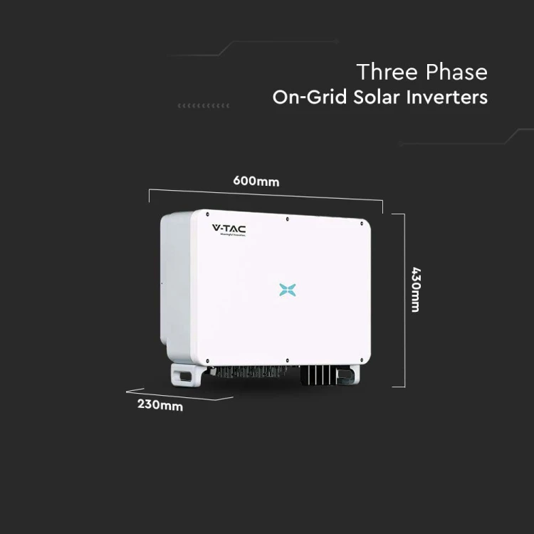 3-fazowy Inwerter VT-6607150 ON-GRID o mocy 50kW 10 LAT GWARANCJI IP66 Zabezpieczenia DC / AC Typu II SPD 11521 V-TAC