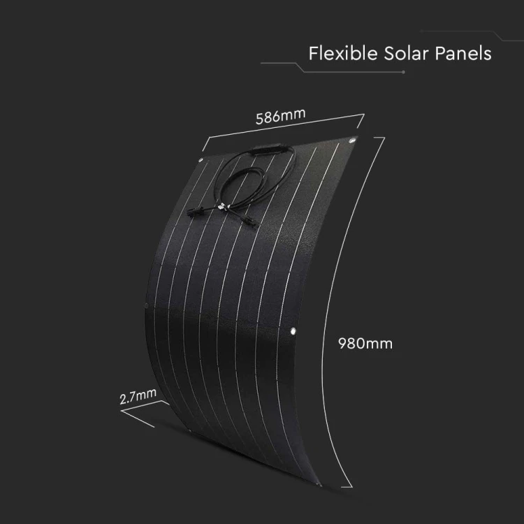 Elastyczny Panel solarny VT-10100 o mocy 100W / Dedykowany do przenośnych banków energii / wymiary (980*586*2.7mm) 11568 V-TAC