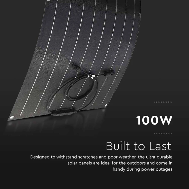 Elastyczny Panel solarny VT-10100 o mocy 100W / Dedykowany do przenośnych banków energii / wymiary (980*586*2.7mm) 11568 V-TAC