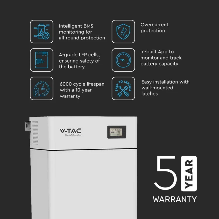 Wysokonapięciowy Magazyn Energii VT-204100-B 20kWh do inwerterów 8-12kW 10 LAT GWARANCJI 11527 V-TAC