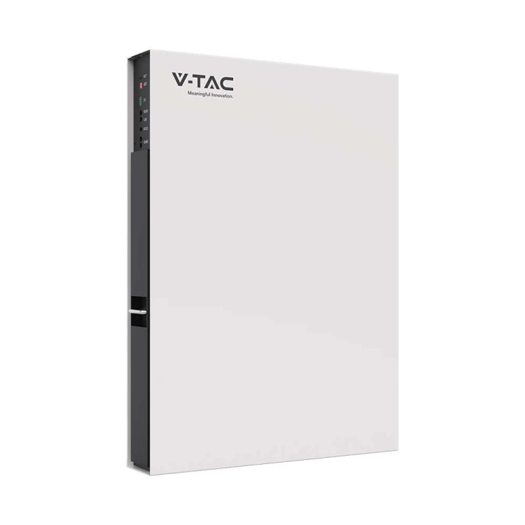 Niskonapięciowy Magazyn Energii VT-48160 Bateria LIFEPO4 o pojemności 7,68kWh 160Ah/48V Bateria naścienna Typu SLIM Wbudowany BMS 10 LAT GWARANCJI IP 20 5000 cykli ładowania 11548 V-TAC