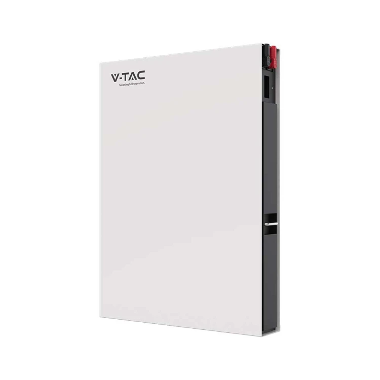 Niskonapięciowy Magazyn Energii VT-48160 Bateria LIFEPO4 o pojemności 7,68kWh 160Ah/48V Bateria naścienna Typu SLIM Wbudowany BMS 10 LAT GWARANCJI IP 20 5000 cykli ładowania 11548 V-TAC