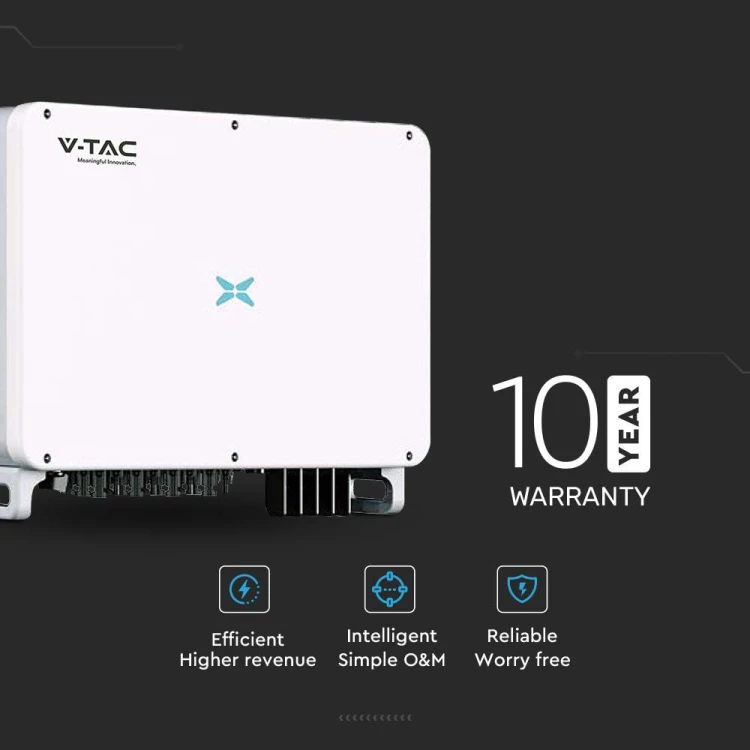 3-fazowy Inwerter VT-61060 ON-GRID o mocy 60kW 10 LAT GWARANCJI IP66 Zabezpieczenia DC / AC Typu II SPD 11631 V-TAC