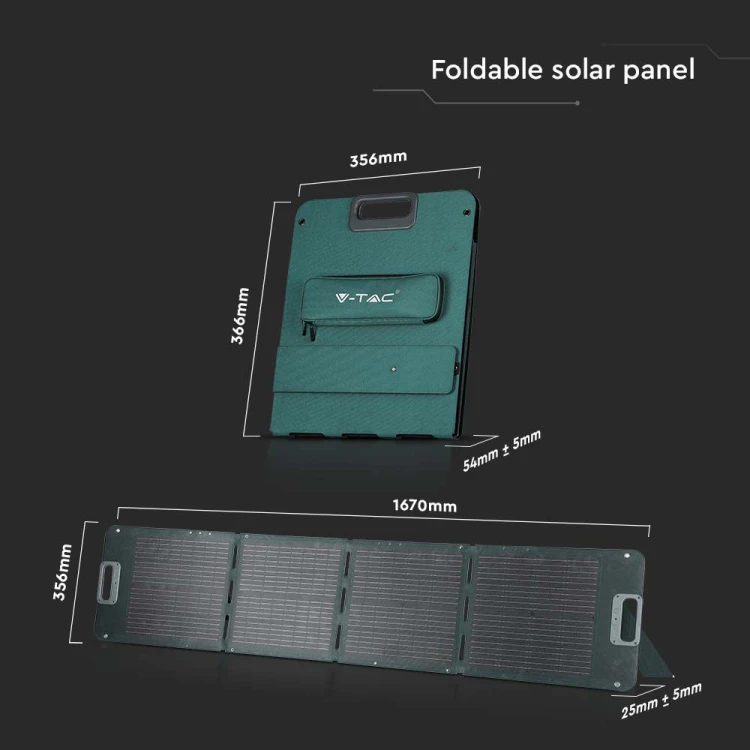 Przenośny panel solarny VT-10080 o mocy 80W Dedykowany do banków energii 11564 V-TAC