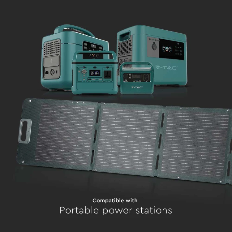 Przenośny panel solarny VT-10240 o mocy 2 x 120w z połączeniem 2w1 / Dedykowany do banków energii 11565 V-TAC