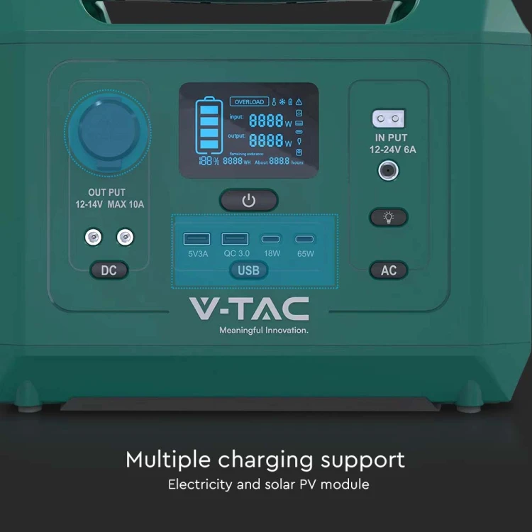 Przenośny Bank Energii VT-303n o mocy 300W / 20Ah /14.8V / gniazdo schuco 11625 V-TAC