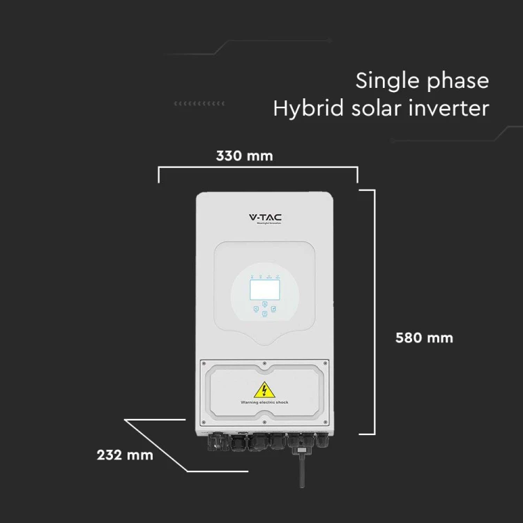 DEYE SUN-6K-SG03LP1-EU 1-fazowy Inwerter Hybrydowy ON-GRID / OFF-GRID o mocy 6kW 10 LAT GWARANCJI IP65 11529. V-TAC