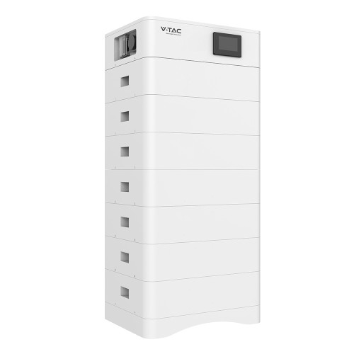 Wysokonapięciowy Modułowy Magazyn Energii V-TAC OHS35K-100 o pojemności 35,84kWh. w zestawie podstawa + (7*5,12kWh) moduły bateryjne VT-OH-5K LiFePO4 5.12V 100Ah + moduł kontrolny BMS wraz z okablowaniem 120027 V-TAC
