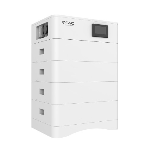 Wysokonapięciowy Modułowy Magazyn Energii V-TAC OHS20K-100 o pojemności 20,48kWh. w zestawie podstawa + (4*5,12kWh) moduły bateryjne VT-OH-5K LiFePO4 5.12V 100Ah + moduł kontrolny BMS wraz z okablowaniem 120024 V-TAC