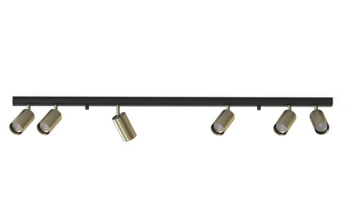 Lampa sufitowa listwa szyna natynkowa 128cm EYE SPOT BLACK/GOLD VI 8819 NOWODVORSKI Lighting 6x GU10 Spot oświetleniowa nowoczesna sufitowa ścienna metal czarna chrom nawierzchniowa jak szynoprzewód Inspiracje Premium