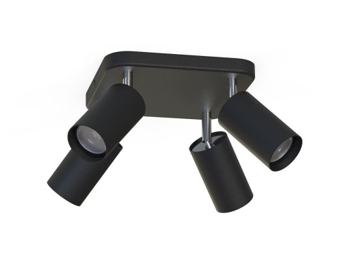 Lampa sufitowa natynkowa EYE SPOT BLACK IV 6022 NOWODVORSKI Lighting 4x GU10 plafon Spot oświetleniowa nowoczesna sufitowa ścienna metal czarna czarny chrom nawierzchniowa Inspiracje Premium