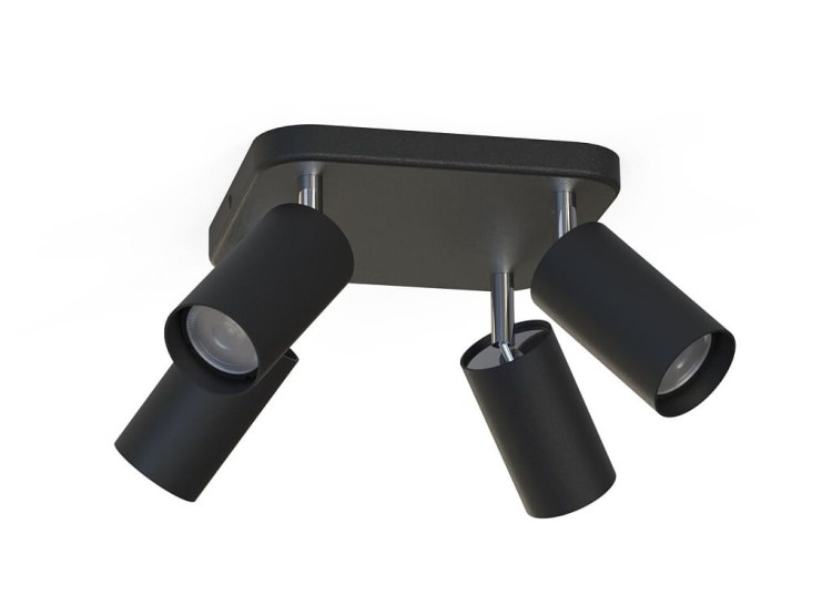 Lampa sufitowa natynkowa EYE SPOT BLACK IV 6022 NOWODVORSKI Lighting 4x GU10 plafon Spot oświetleniowa nowoczesna sufitowa ścienna metal czarna czarny chrom nawierzchniowa Inspiracje Premium