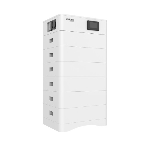 Wysokonapięciowy Modułowy Magazyn Energii V-TAC OHS30K-100 o pojemności 30,72kWh. w zestawie podstawa + (6*5,12kWh) moduły bateryjne VT-OH-5K LiFePO4 5.12V 100Ah + moduł kontrolny BMS wraz z okablowaniem 120026. V-TAC