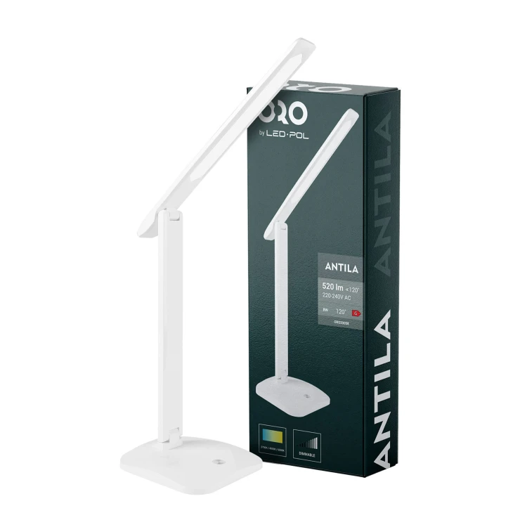 Lampka biurkowa ANTILA LED 8W 520lm biała ORO ANTILA LED W ORO33058 LED-POL