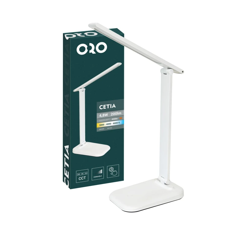 Lampka biurkowa CETIA 200lm biała ORO CETIA LED W ORO33252 LED-POL