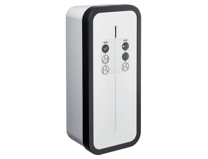Stacja ładowania do samochodu elektrycznego stacjonarna Typ 2 EV Witty Start 1x11/22kW XEV1K11T2 Hager 3P T2 T2S IP55 z Kluczem 230/400V 3-fazowa dla pojazdów aut samochodów elektrycznych montaż ścienny lub na stojaku