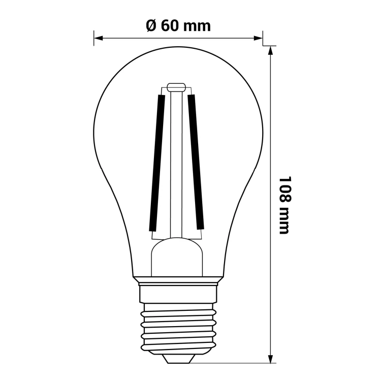 Żarówka LED filament E27 ciepła biała 7W 808lm WW 3 szt.ORO 3XE27 A60 FL 7W WW ORO33106 LED-POL