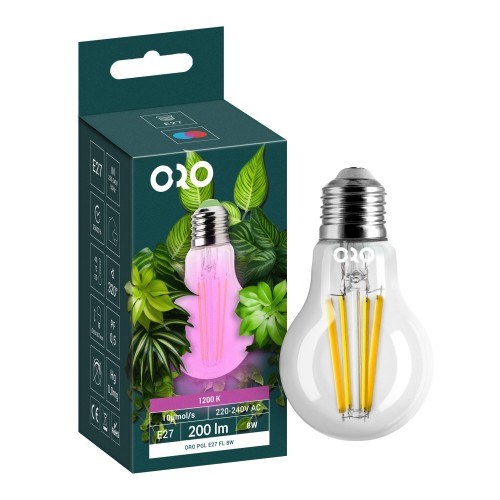 Żarówka LED filament do roślin PGL E27 8W ORO PGL E27 FL 8W ORO33154 LED-POL