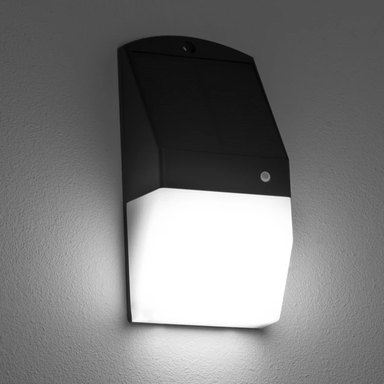 Oprawa solarna z czujnikiem MIC czarna CW 2W IP54 ORO ALBA 2W 2 MIC CW ORO10047 LED-POL