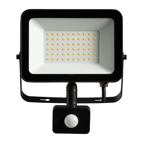 Naświetlacz LED FOCUS czarny 50W 4500lm NW IP44 z czujnikiem PIRORO FOCUS LED 50W NW PIR ORO33532 LED-POL