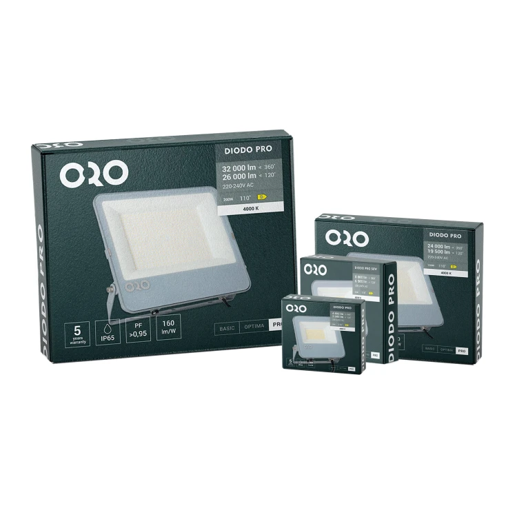 Naświetlacz LED DIODO PRO szary 150W 19500lm NW IP65 PF 0,95ORO DIODO PRO 150W NW ORO33132 LED-POL
