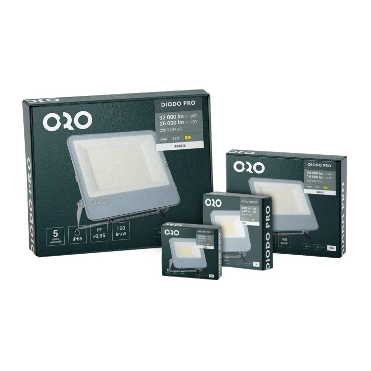 Naświetlacz LED DIODO PRO szary 50W 6500lm NW IP65 PF 0,9ORO DIODO PRO 50W NW ORO33130 LED-POL