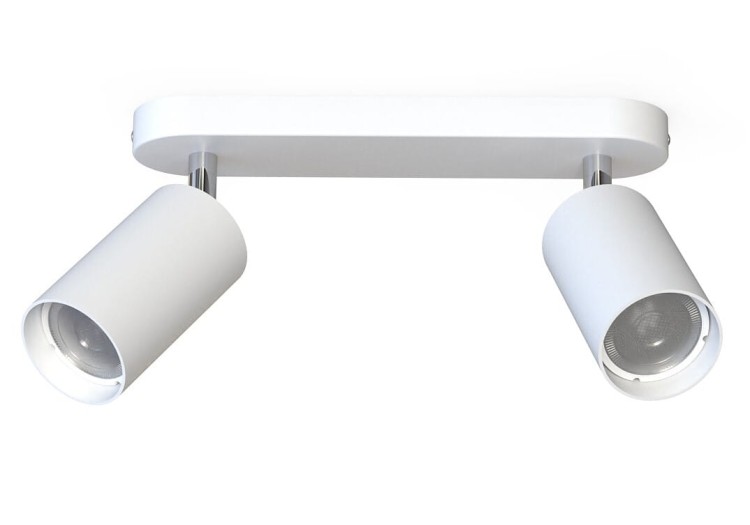 Lampa sufitowa listwa szyna natynkowa EYE SPOT WHITE II 6015 NOWODVORSKI Lighting 2x GU10 Spot oświetleniowa nowoczesna sufitowa ścienna metal biała biały chrom nawierzchniowa jak szynoprzewód Inspiracje Premium