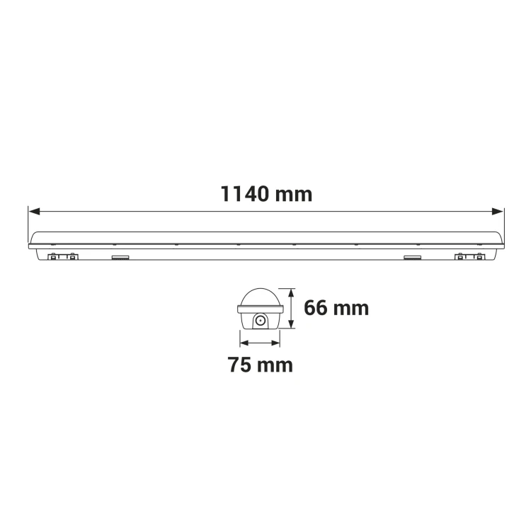 Oprawa hermetyczna BALI biała 50W 5750lm NW IP65 PF 0,95ORO BALI 50W DW L ORO18036 LED-POL