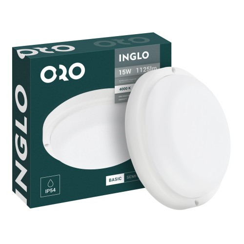 Oprawa kanałowa INGLO okrągła 15W 1125lm NW IP54 białaORO INGLO LED R 15W NW ORO33271 LED-POL