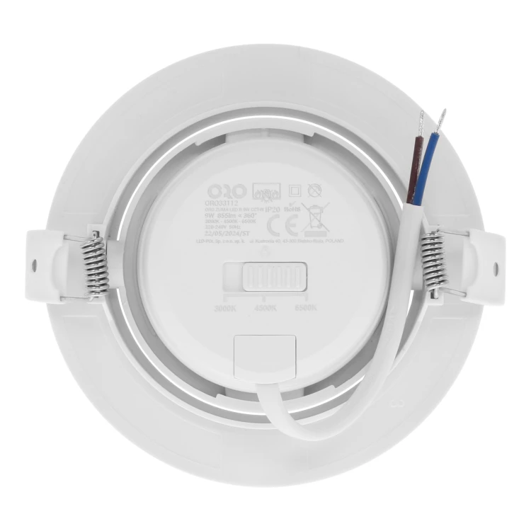 Oprawa typu spot ZUMA CCT 9W 675lm CCT biała okrągła ORO ZUMA LED R 9W CCT W ORO33112 LED-POL