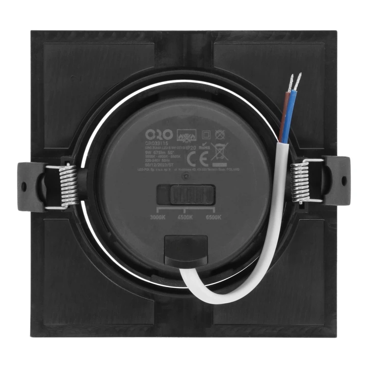 Oprawa typu spot ZUMA CCT 9W 675lm CCT czarna kwadratowa ORO ZUMA LED S 9W CCT B ORO33115 LED-POL