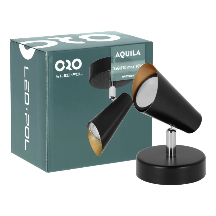 Oprawa typu spot AQUILA GU10 1x10W ORO AQUILA 1XGU10 B/G ORO33005 LED-POL